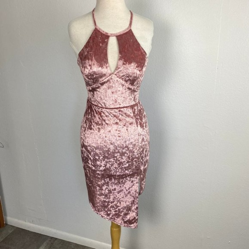 Pink Velvet Mini Dress